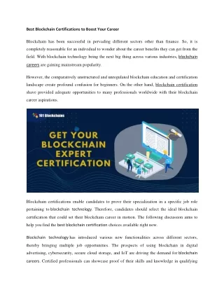 Best Blockchain Certifications to Boost Your Career