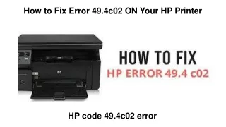 how to fix error 49 4c02 on your hp printer