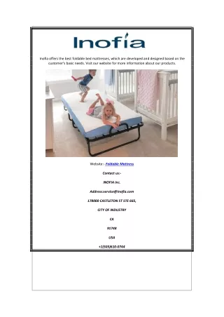 inofia offers the best foldable bed mattresses