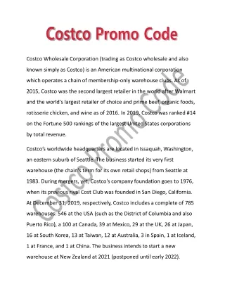 Get Upto 60% OFF On Costco Promo Code at Coupon2deal