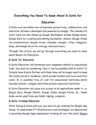 Everything You Need To Know About G-Suite Education