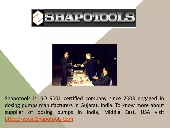 shapotools is iso 9001 certified company since