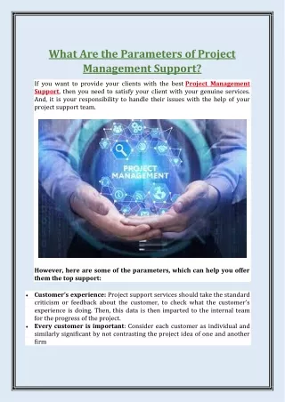 what are the parameters of project management