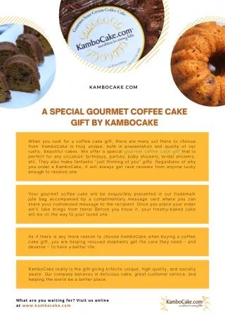 A special Gourmet Coffee Cake Gift by KamboCake