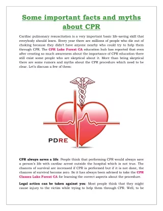 CPR Lake Forest CA