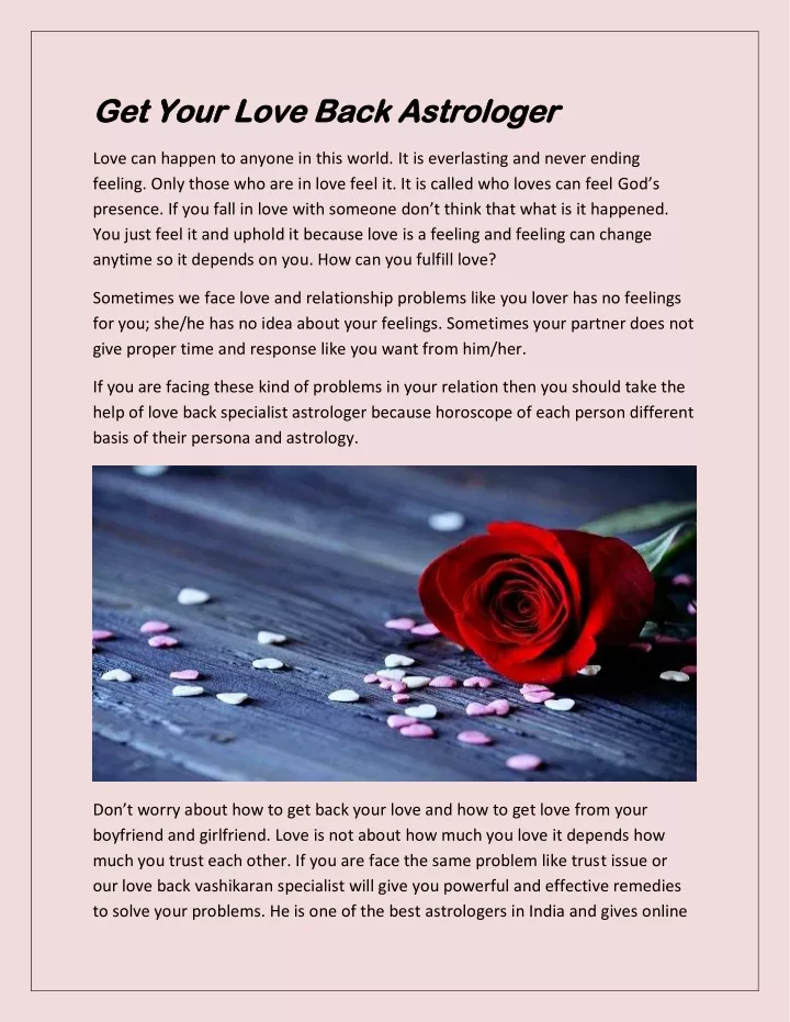 get your love back astrologer get your love back