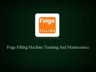 Training Services For Filling Equipment