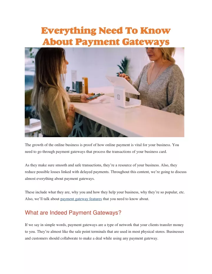 everything need to know about payment gateways