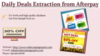 daily deals extraction from afterpay