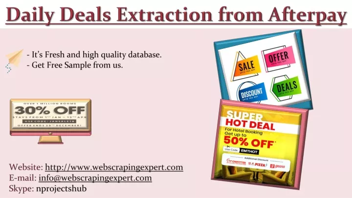daily deals extraction from afterpay