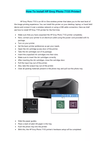 how to install hp envy photo 7155 printer