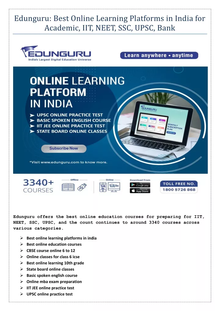 edunguru best online learning platforms in india