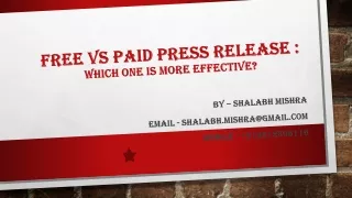 Free vs paid Press release
