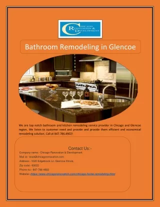 Bathroom Remodeling in Glencoe