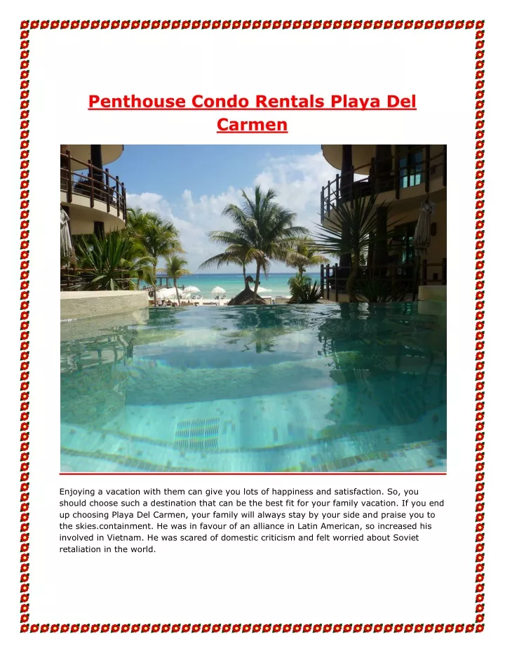 penthouse condo rentals playa del carmen