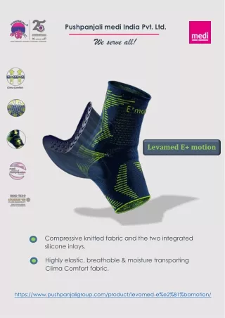 Levamed E  Motion | ankle support brace with silicon | Pushpanjali medi India Pvt Ltd