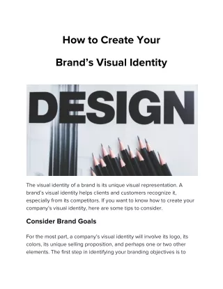 How to Create Your Brand’s Visual Identity