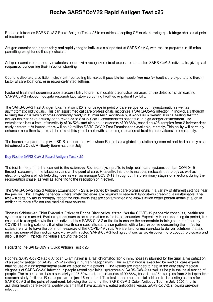 roche sars cov 2 rapid antigen test x25