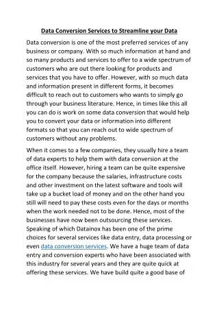 data conversion services to streamline your data