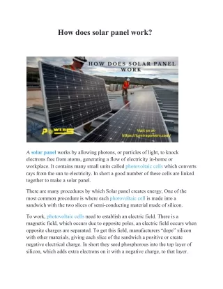 how does solar panel work