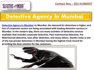 Detective Services In Mumbai