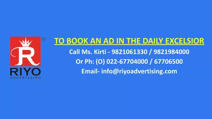 to book an ad in the daily excelsior call