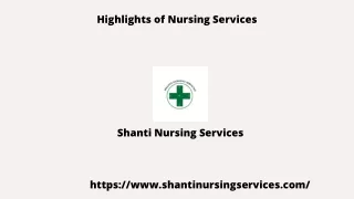 Highlights of Nursing Services