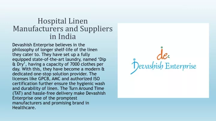 hospital linen manufacturers and suppliers