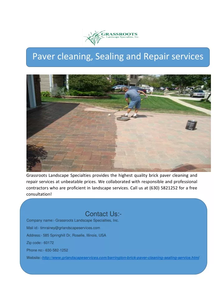 paver cleaning sealing and repair services