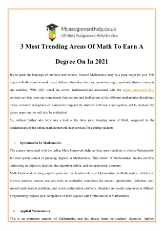 3 most trending areas of math to earn a