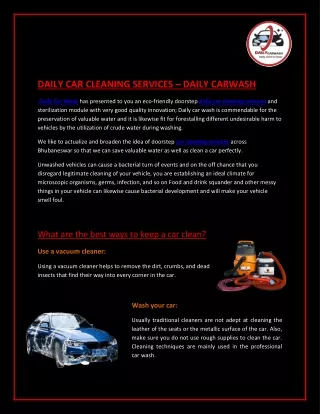 Best Daily Car Cleaning Services | Daily Service | Doorstep Service