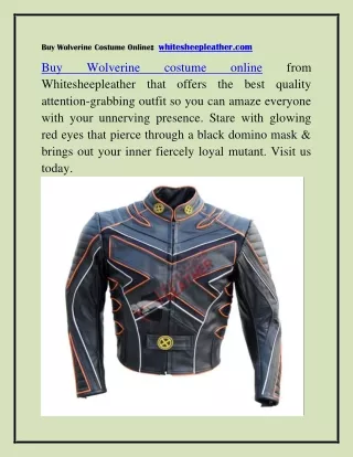 Buy Wolverine Costume Online