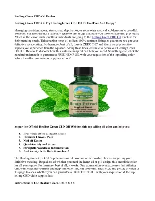Healing Green CBD Oil