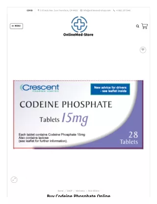 Buy Codeine Phosphate Online - OnlineMed-shop