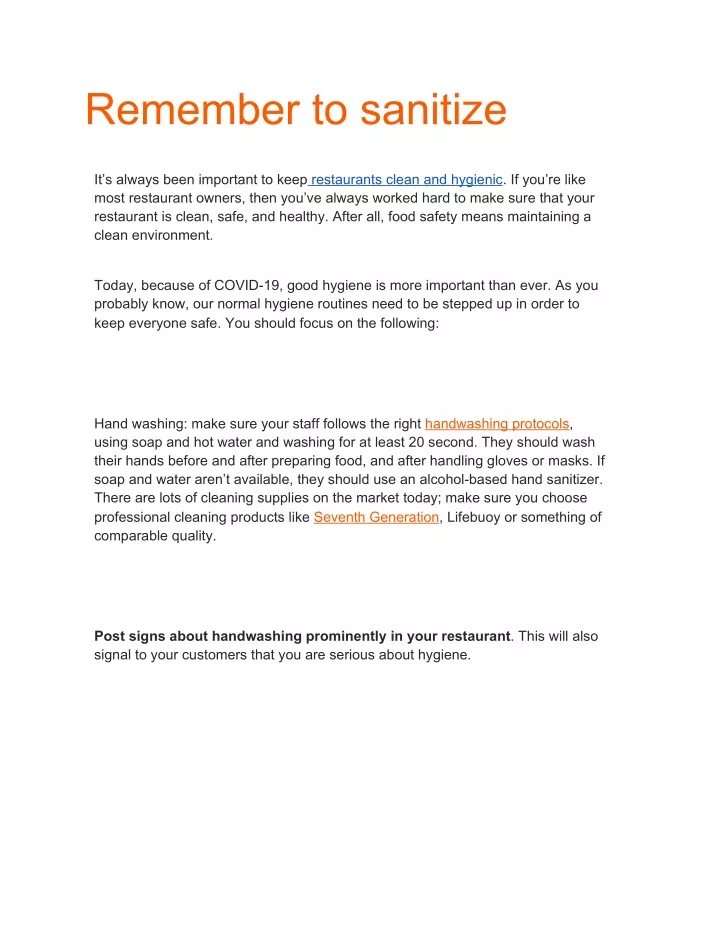 remember to sanitize