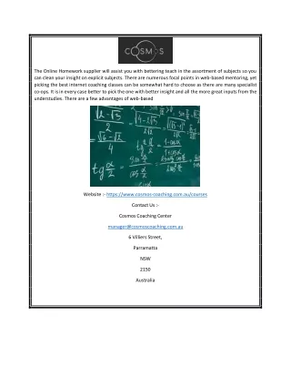 the online homework supplier will assist you with