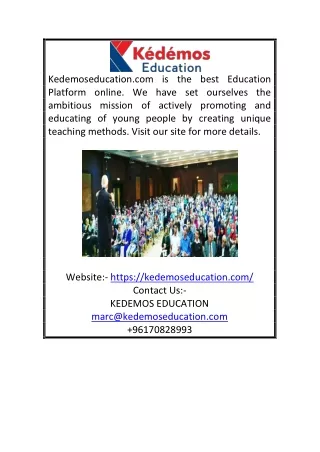 Education Online Platform | Kedemoseducation.com