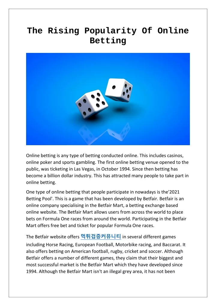 the rising popularity of online betting