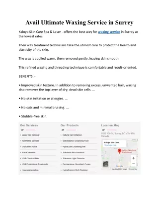 avail ultimate waxing service in surrey