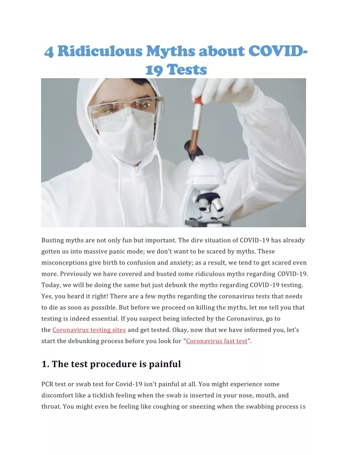 4 ridiculous myths about covid 19 tests