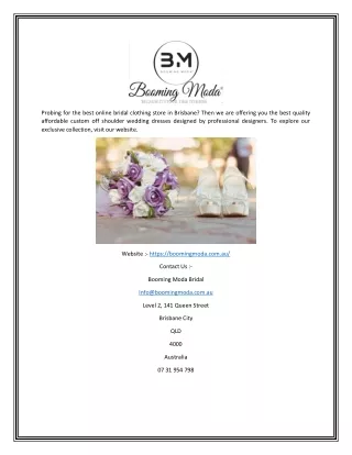 Brisbane Bridal Stores | BoomingModa.com.au