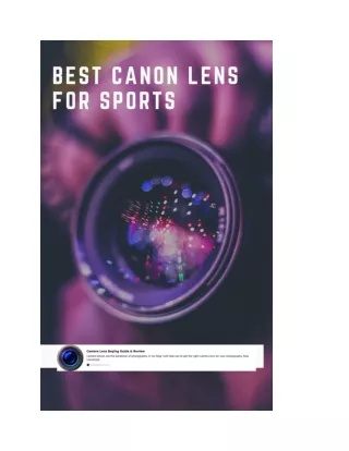 Best Canon Lens for Sports