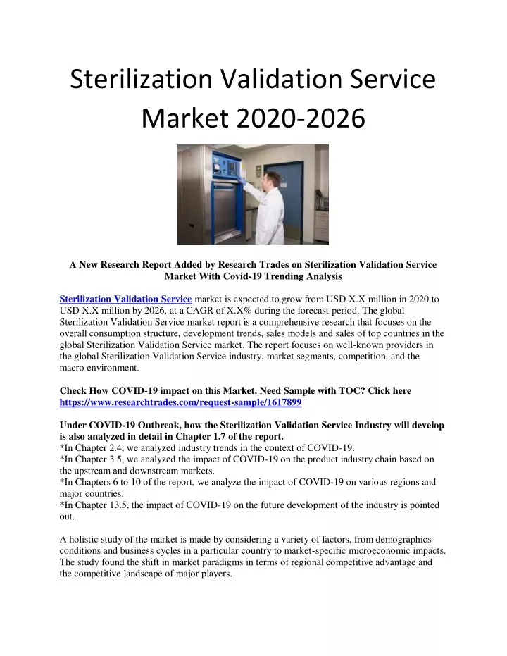 sterilization validation service market 2020 2026