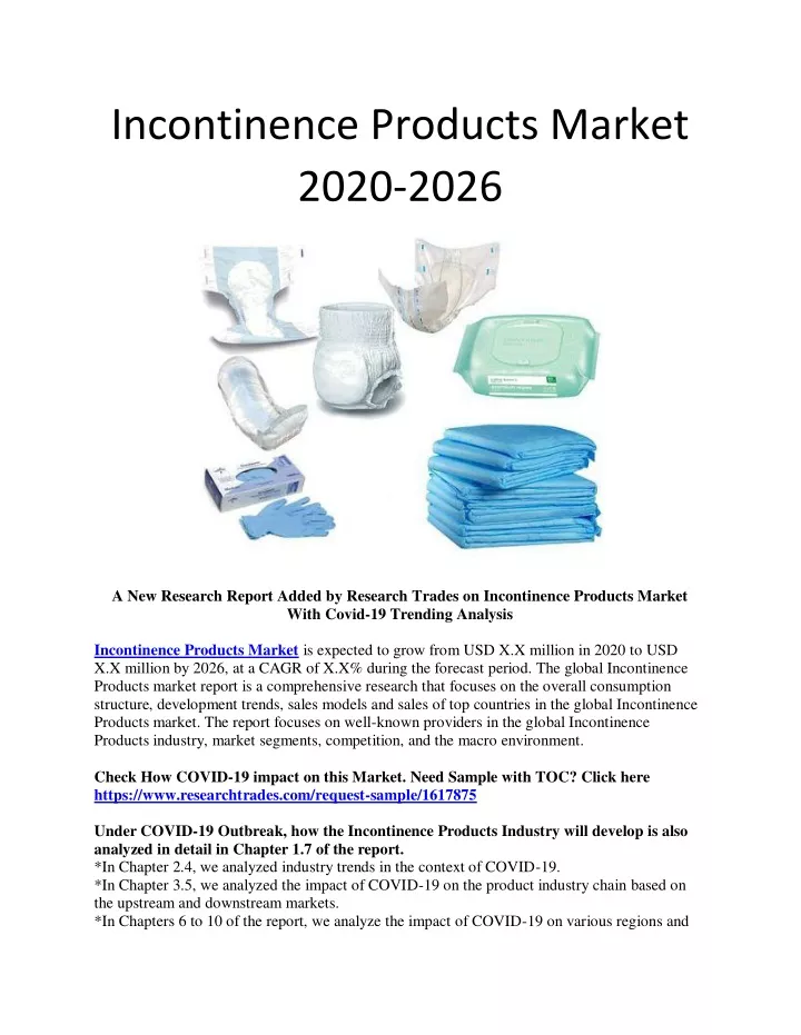 incontinence products market 2020 2026