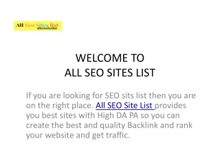 all seo sites list