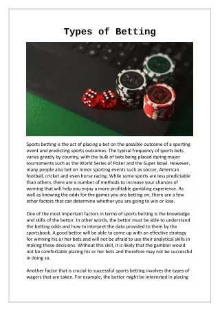 Types of Betting