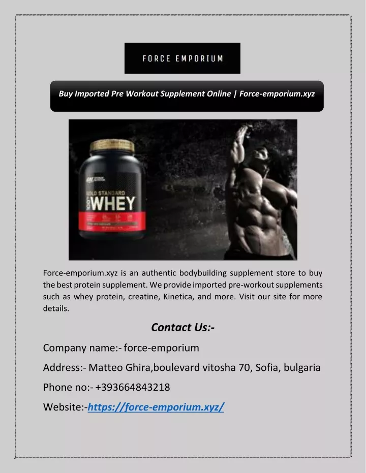 buy imported pre workout supplement online force