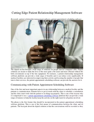 cutting edge patient relationship management