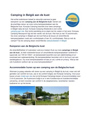 Camping Belgische kust