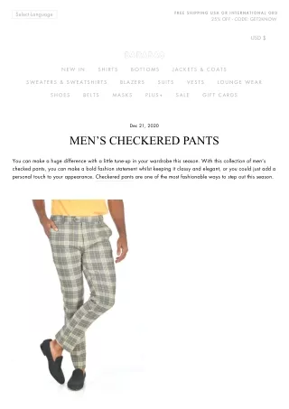 Men’s Checkered Pants